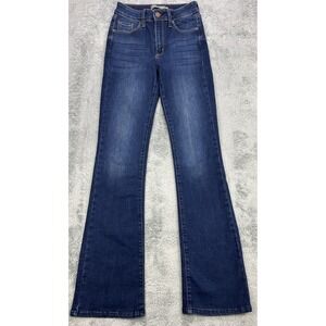 Just USA Bootcut Jeans Size 0‎ Blue Dark Wash Whisker Stretch Denim Y2K 22x31
